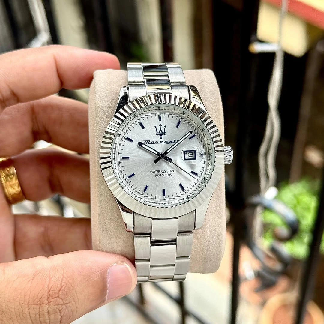 Stainless Steel COMPETIZION Pearl White Dial