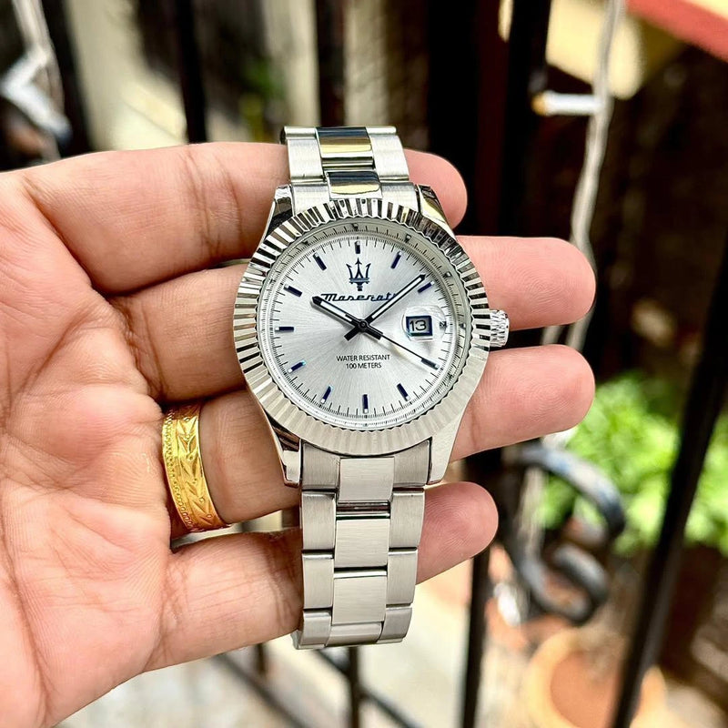 Stainless Steel COMPETIZION Pearl White Dial