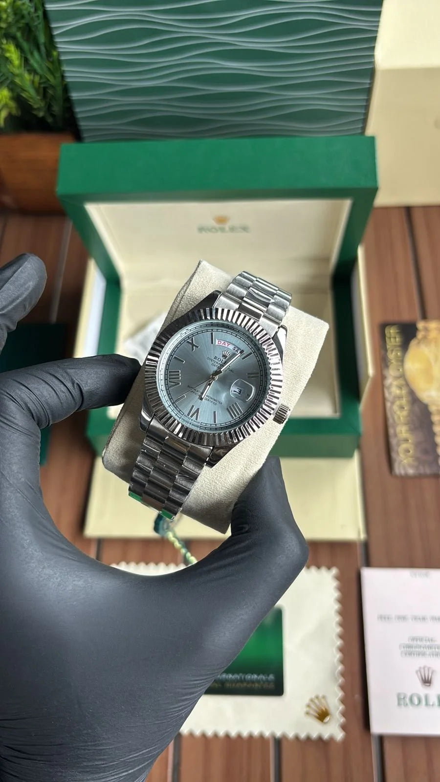 Day Date Pearl Blue Dial